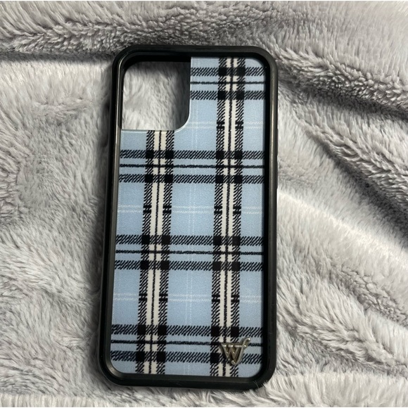 iPhone 12 Mini Case - Blue Plaid Wildflower Case - Picture 1 of 2